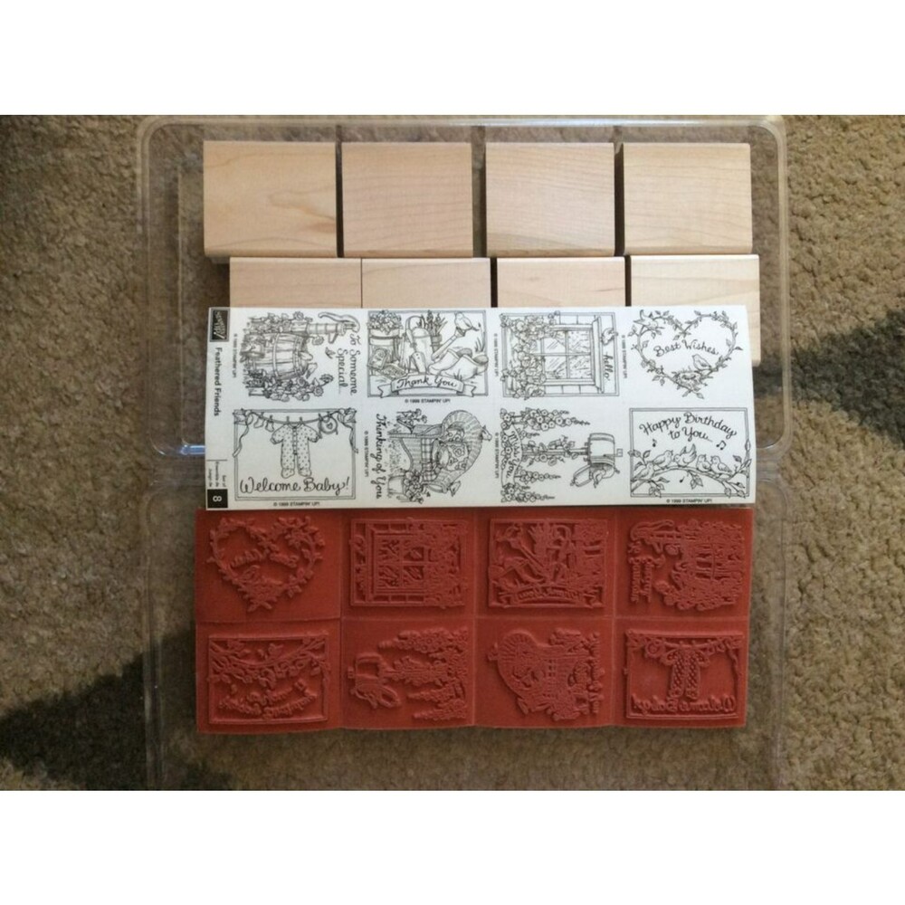INVENTORY REDUCTION SALE. Vintage Stampin Up 1999 Feathered Friends Set of 8 B12
